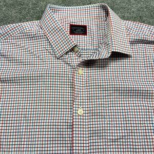 UNTUCKit Button Down Shirt Mens Large Red Blue Check Relaxed Fit